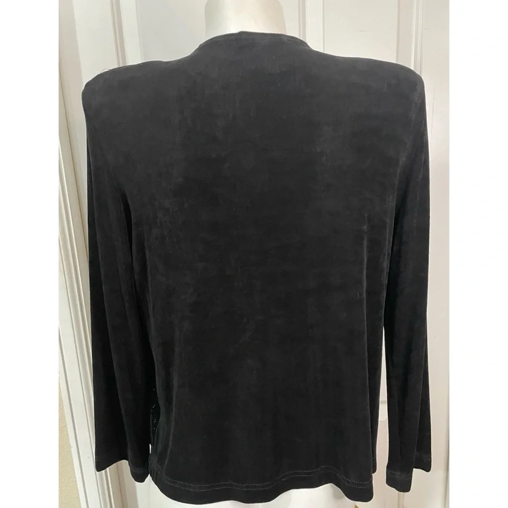 Softwear Petites by Mark Singer Sparkle Black Cardigan Top Womens Sm Petite Vtg - Picture 5 of 8